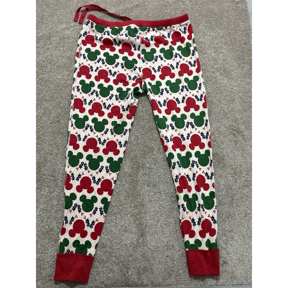 Hanna Andersson X Disney Mickey Mouse Adult Long John Pajama Pants Sz L Holiday - Picture 4 of 4